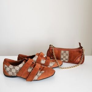 Gucci Vintage Monogram Suede Purse & Sneakers